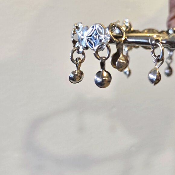 Women's Silver-Plated Slip-On Charm Bangle/Bracelet w/Multi-Charms - SML - Picture 2 of 7